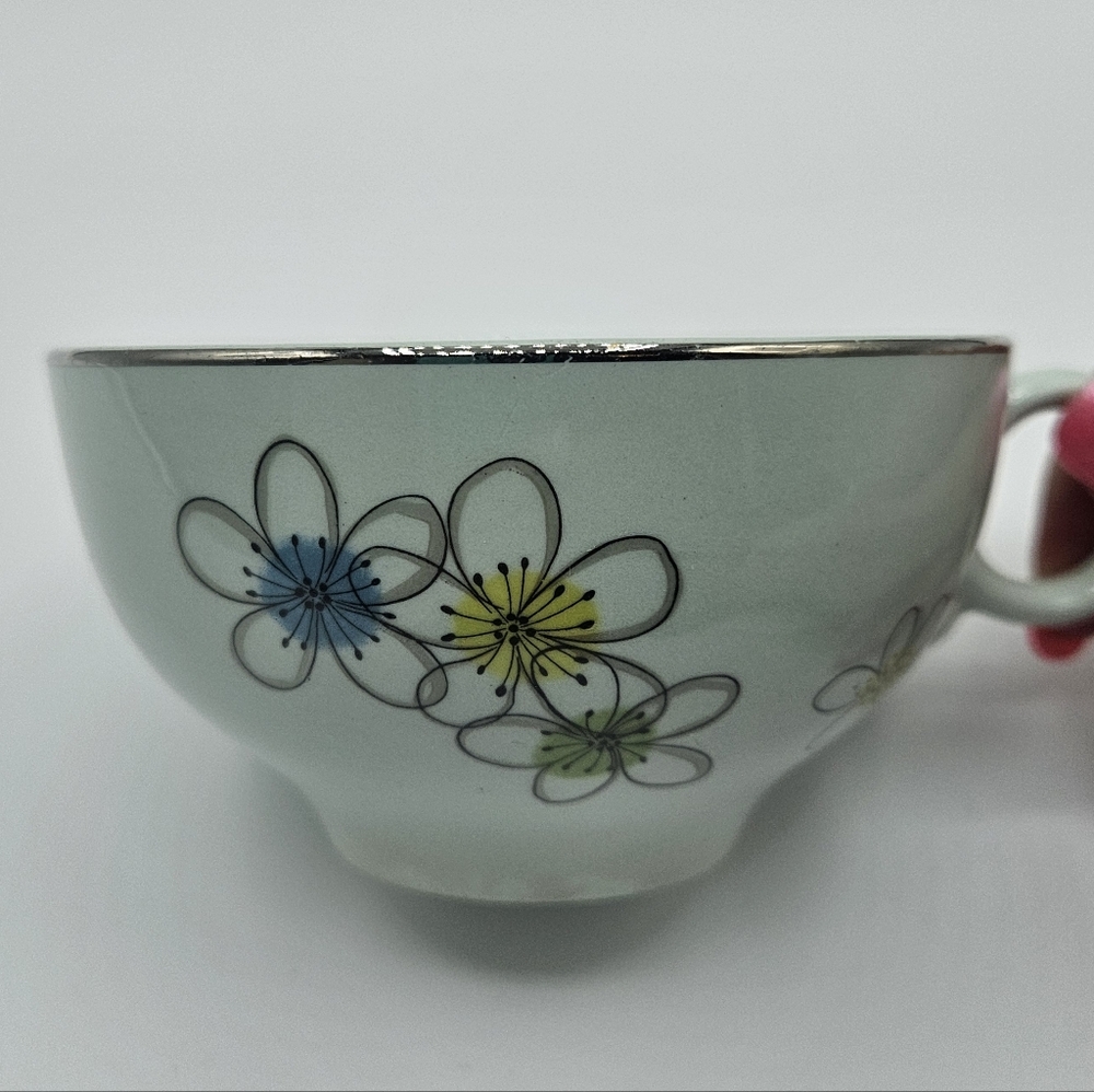Nobility Permaware Vintage Mint Green Floral Tea Cup